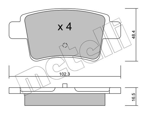 Brake Pad Set, disc brake METELLI 22-0801-0