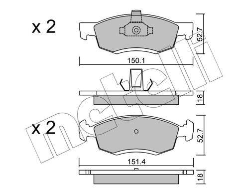 Brake Pad Set, disc brake METELLI 22-0802-0