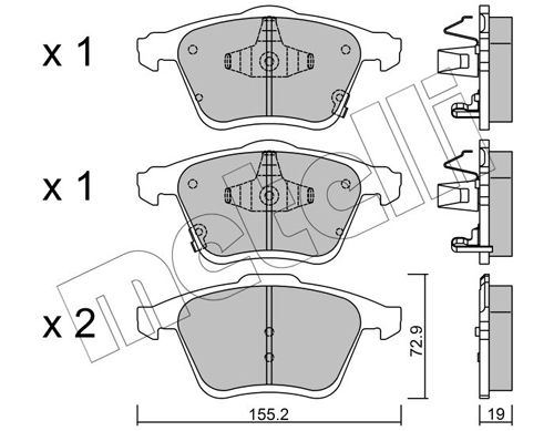 Brake Pad Set, disc brake METELLI 22-0805-0