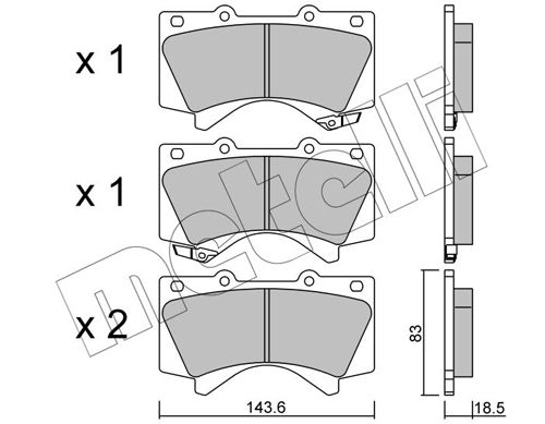 Brake Pad Set, disc brake METELLI 22-0821-0