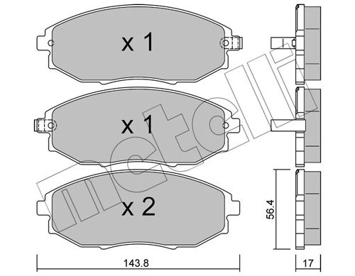 Brake Pad Set, disc brake METELLI 22-0845-0