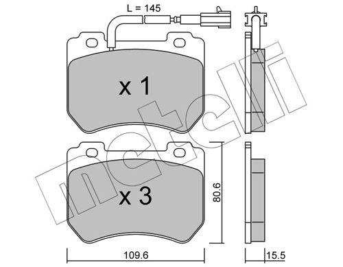 Brake Pad Set, disc brake METELLI 22-0848-0