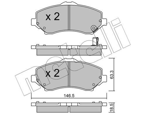 Brake Pad Set, disc brake METELLI 22-0862-1