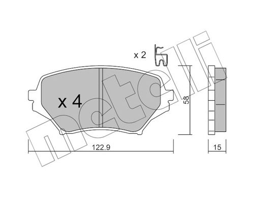 Brake Pad Set, disc brake METELLI 22-0870-0