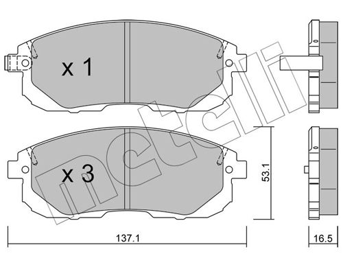 Brake Pad Set, disc brake METELLI 22-0876-0