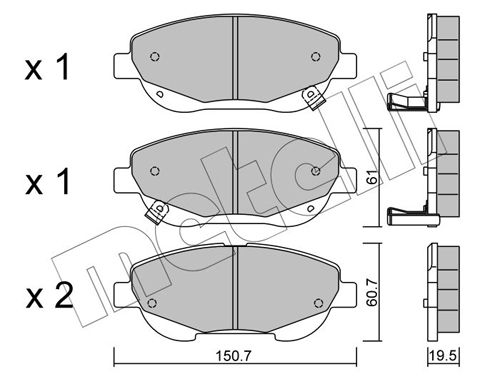 Brake Pad Set, disc brake METELLI 22-0879-0