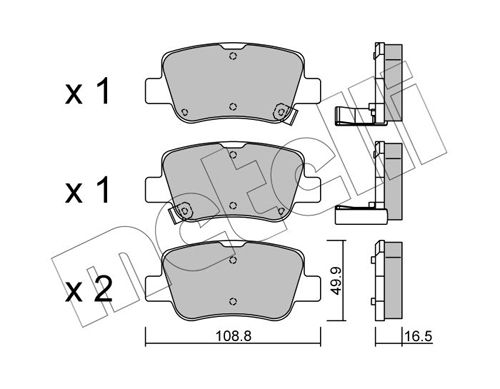 Brake Pad Set, disc brake METELLI 22-0881-0