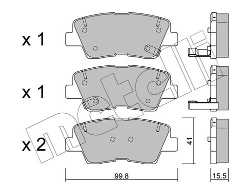 Brake Pad Set, disc brake METELLI 22-0886-0