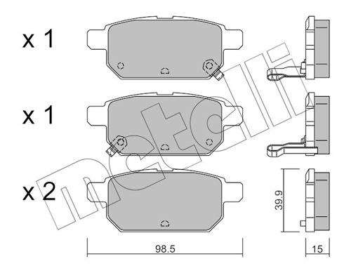 Brake Pad Set, disc brake METELLI 22-0915-0