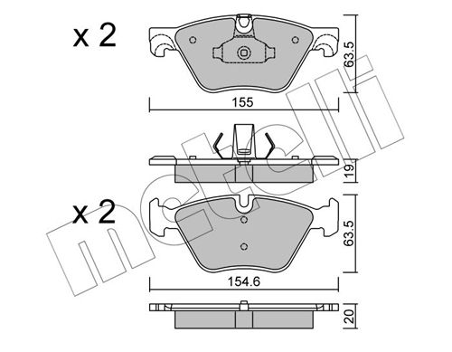 Brake Pad Set, disc brake METELLI 22-0917-0