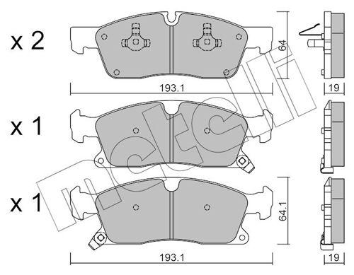 Brake Pad Set, disc brake METELLI 22-0927-0