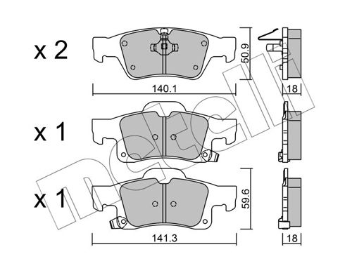 Brake Pad Set, disc brake METELLI 22-0928-0