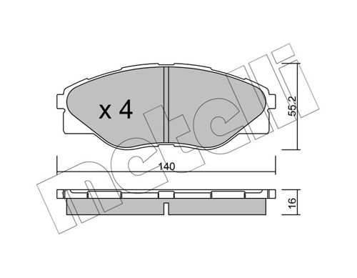 Brake Pad Set, disc brake METELLI 22-0936-0