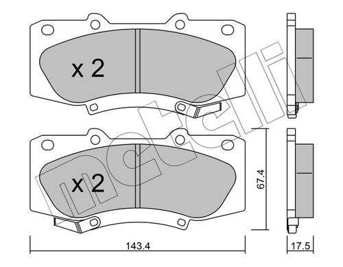 Brake Pad Set, disc brake METELLI 22-0937-0