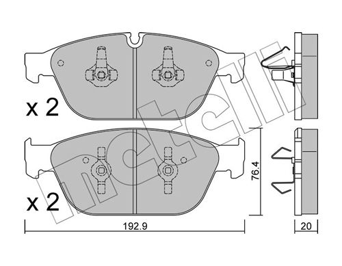 Brake Pad Set, disc brake METELLI 22-0954-0
