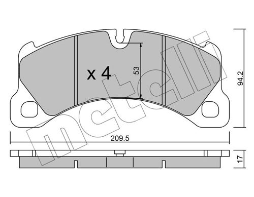 Brake Pad Set, disc brake METELLI 22-0956-0