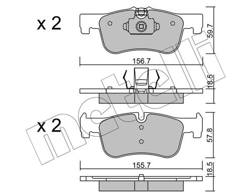 Brake Pad Set, disc brake METELLI 22-0959-0