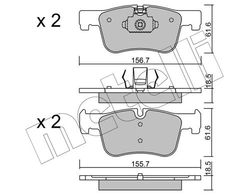 Brake Pad Set, disc brake METELLI 22-0960-0