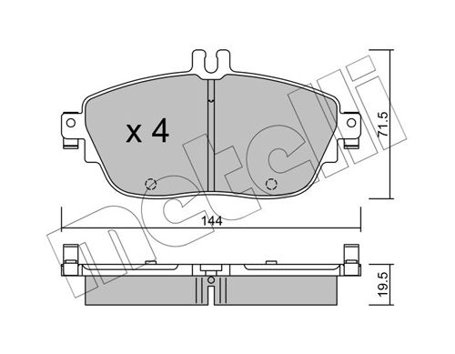 Brake Pad Set, disc brake METELLI 22-0965-0