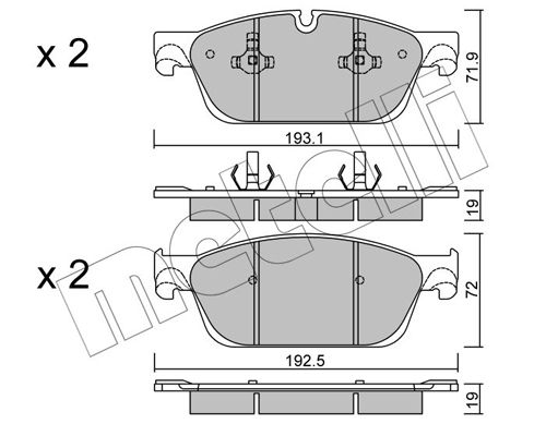 Brake Pad Set, disc brake METELLI 22-0967-0