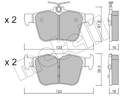 Brake Pad Set, disc brake METELLI 22-0981-0