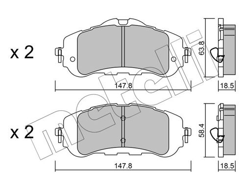 Brake Pad Set, disc brake METELLI 22-0983-0