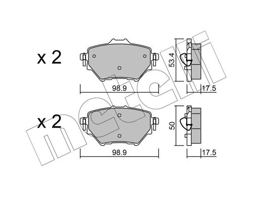 Brake Pad Set, disc brake METELLI 22-0987-0