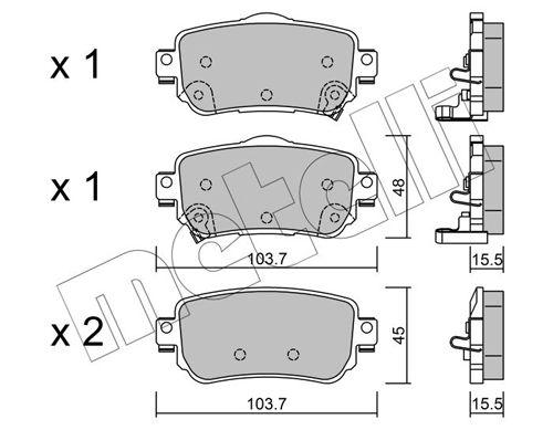 Brake Pad Set, disc brake METELLI 22-1011-0