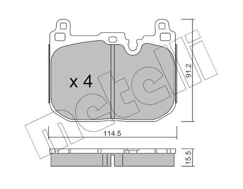 Brake Pad Set, disc brake METELLI 22-1015-4