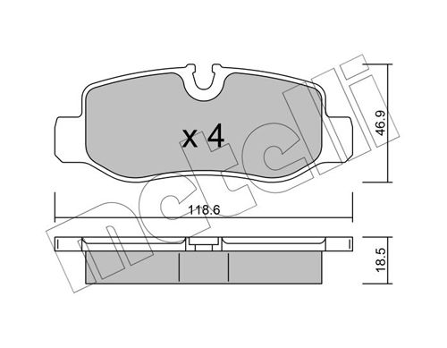 Brake Pad Set, disc brake METELLI 22-1023-0