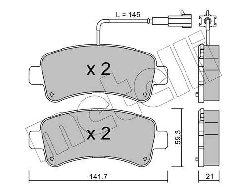 Brake Pad Set, disc brake METELLI 22-1033-0