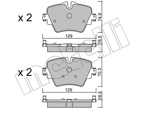 Brake Pad Set, disc brake METELLI 22-1037-0