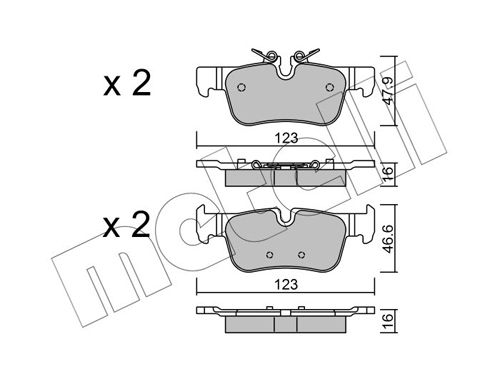 Brake Pad Set, disc brake METELLI 22-1038-0