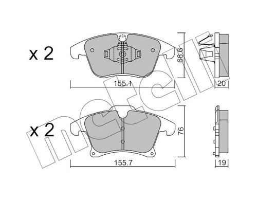 Brake Pad Set, disc brake METELLI 22-1039-1