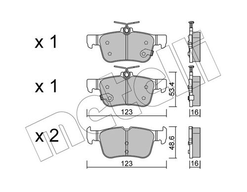 Brake Pad Set, disc brake METELLI 22-1040-0