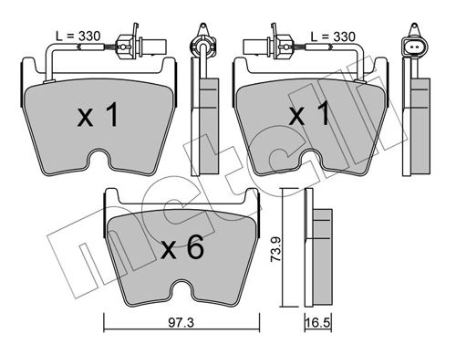 Brake Pad Set, disc brake METELLI 22-1043-0