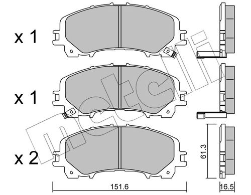 Brake Pad Set, disc brake METELLI 22-1082-0