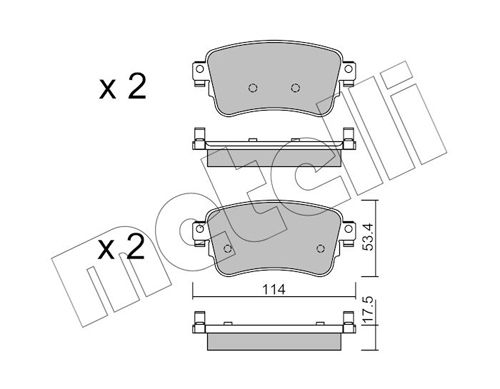 Brake Pad Set, disc brake METELLI 22-1108-0