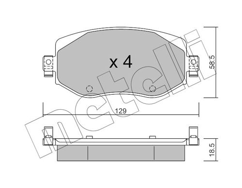 Brake Pad Set, disc brake METELLI 22-1110-0