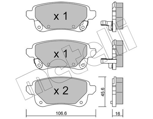 Brake Pad Set, disc brake METELLI 22-1112-1