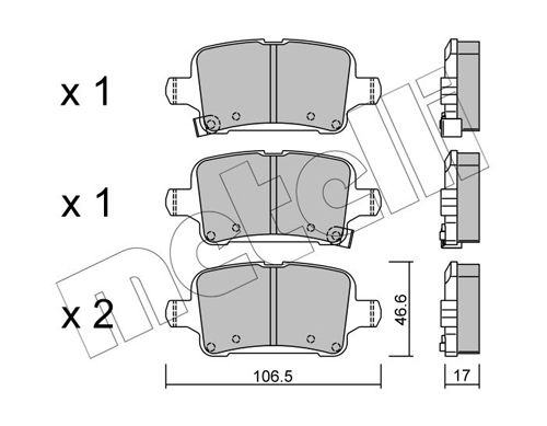 Brake Pad Set, disc brake METELLI 22-1116-0