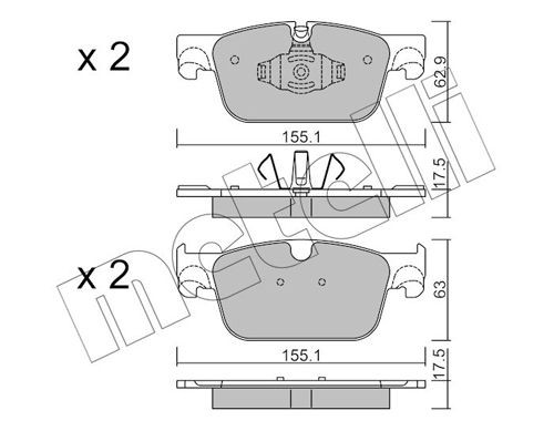 Brake Pad Set, disc brake METELLI 22-1119-0