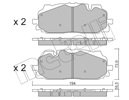 Brake Pad Set, disc brake METELLI 22-1128-0