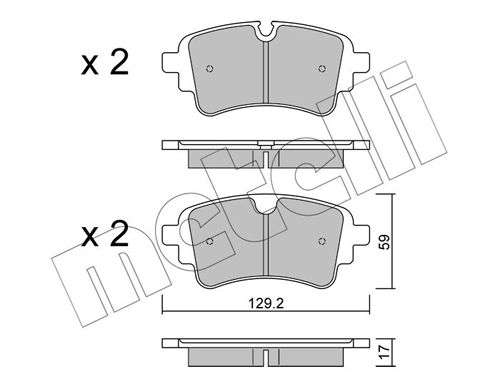 Brake Pad Set, disc brake METELLI 22-1129-1