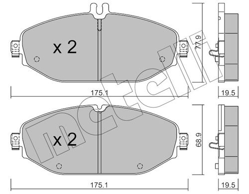 Brake Pad Set, disc brake METELLI 22-1132-0