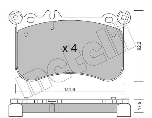 Brake Pad Set, disc brake METELLI 22-1133-0