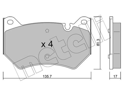 Brake Pad Set, disc brake METELLI 22-1170-0