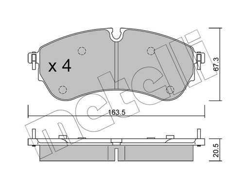 Brake Pad Set, disc brake METELLI 22-1173-0