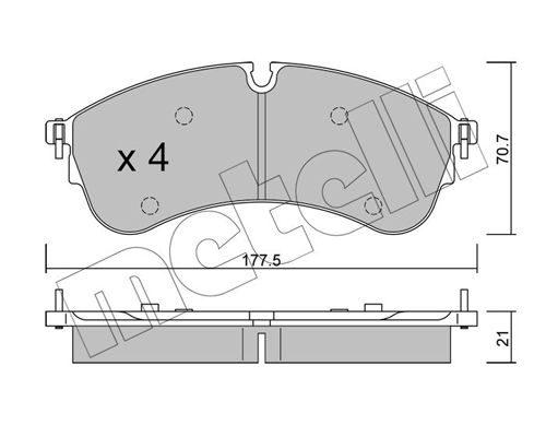 Stabdžių trinkelių rinkinys, diskinis stabdys METELLI 22-1174-0