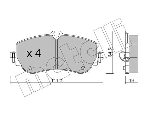 Brake Pad Set, disc brake METELLI 22-1175-0